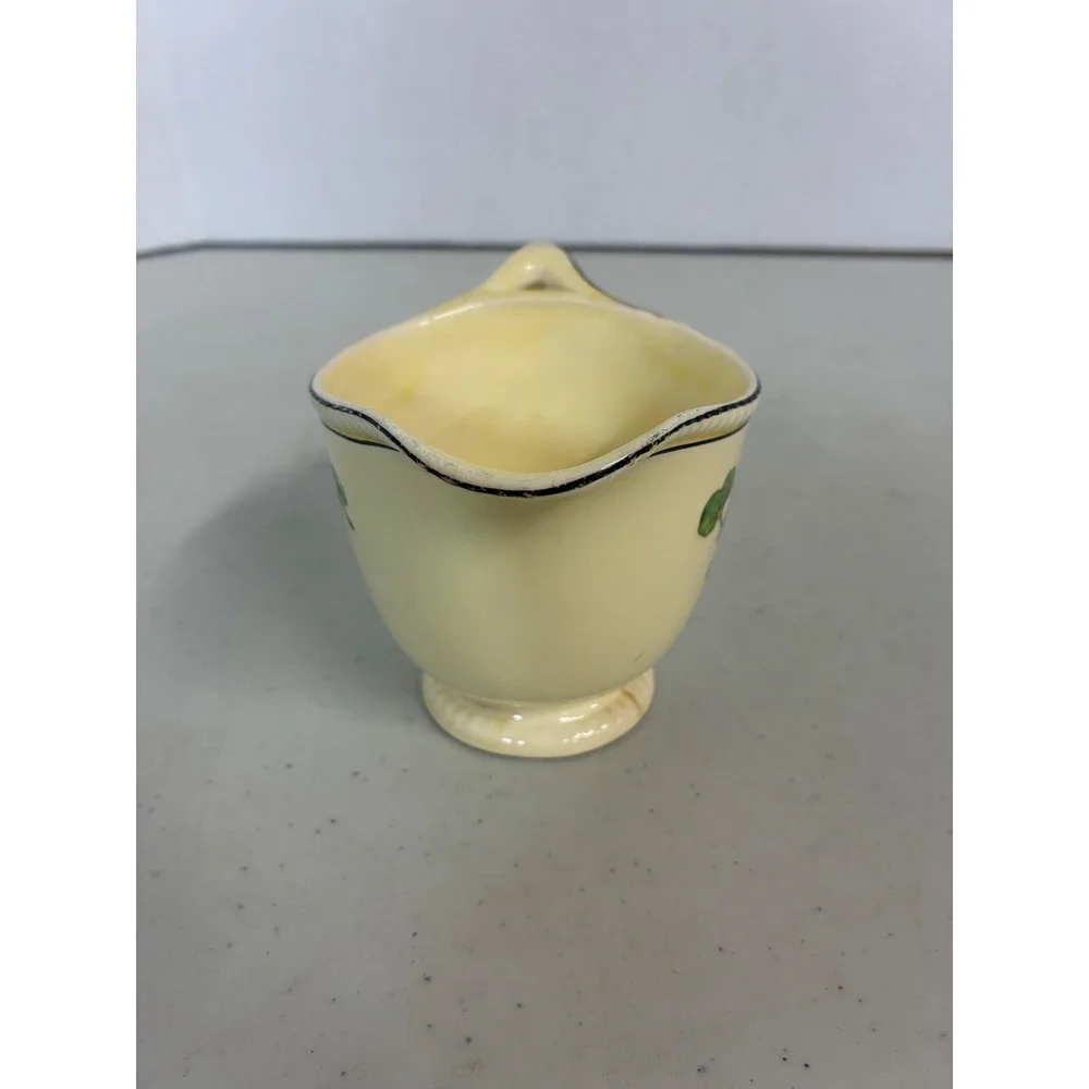 Vintage Sebring Golden Maize Creamer Yellow‎ Floral 1921 Art Deco Pottery USA